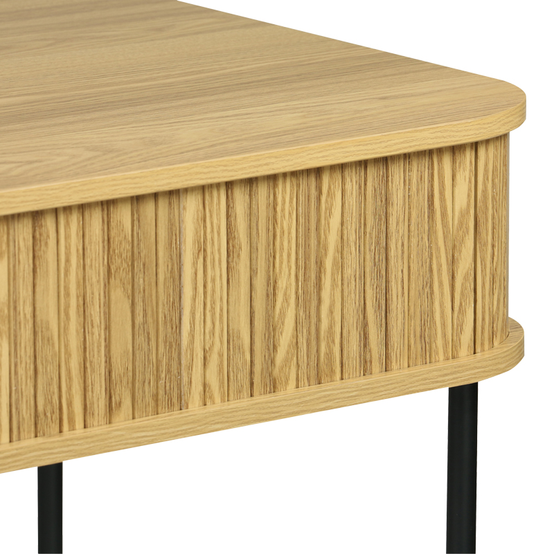 Tavolinë pune Scandi pakoworld MDF/Metal në ngjyrë natyrale me këmbë metalike të zeza 120x60x76.5cm