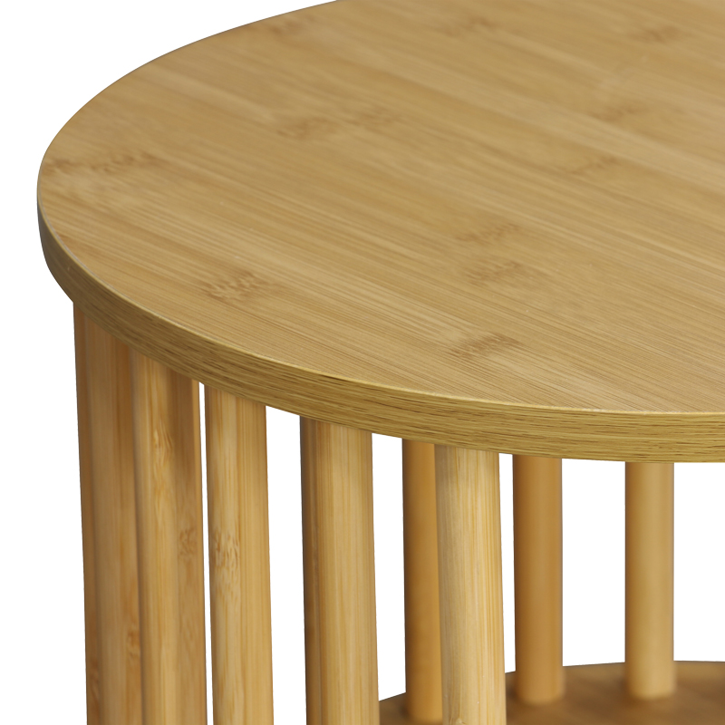 Komodinë Nodial pakoworld MDF/Bambu në ngjyrë natyrale D40x40cm