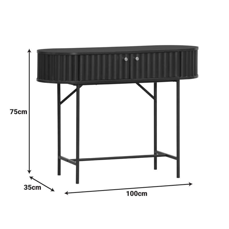 Konsolë Zakro pakoworld MDF-metal në nuancë të zezë 100x35x75cm