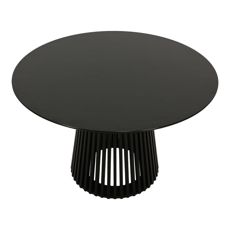 Tavolinë ngrënieje Domonic pakoworld MDF në ngjyrë të zezë D120x75cm