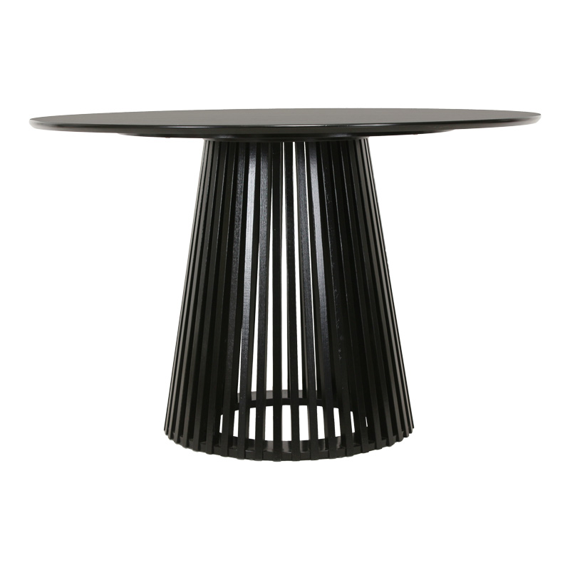 Tavolinë ngrënieje Domonic pakoworld MDF në ngjyrë të zezë D120x75cm