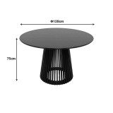 Tavolinë ngrënieje Domonic pakoworld MDF në ngjyrë të zezë D120x75cm