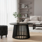 Tavolinë kafeje Domonic pakoworld mdf në ngjyrë të zezë D80x45cm