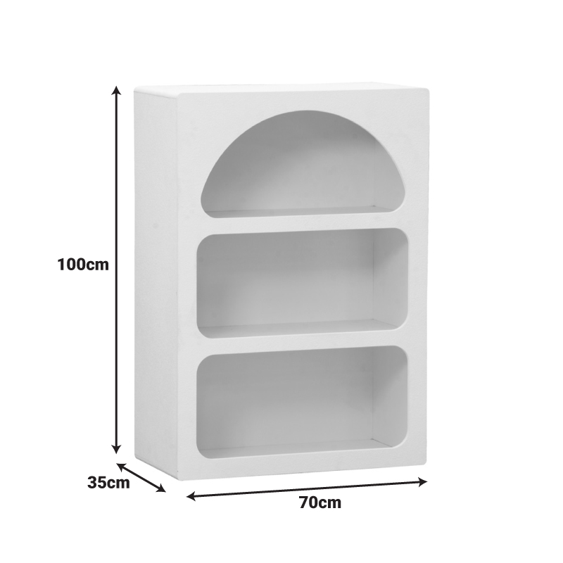 Bibliotekë Emersi pakoworld mdf në ngjyrë të bardhë 70x35x100cm