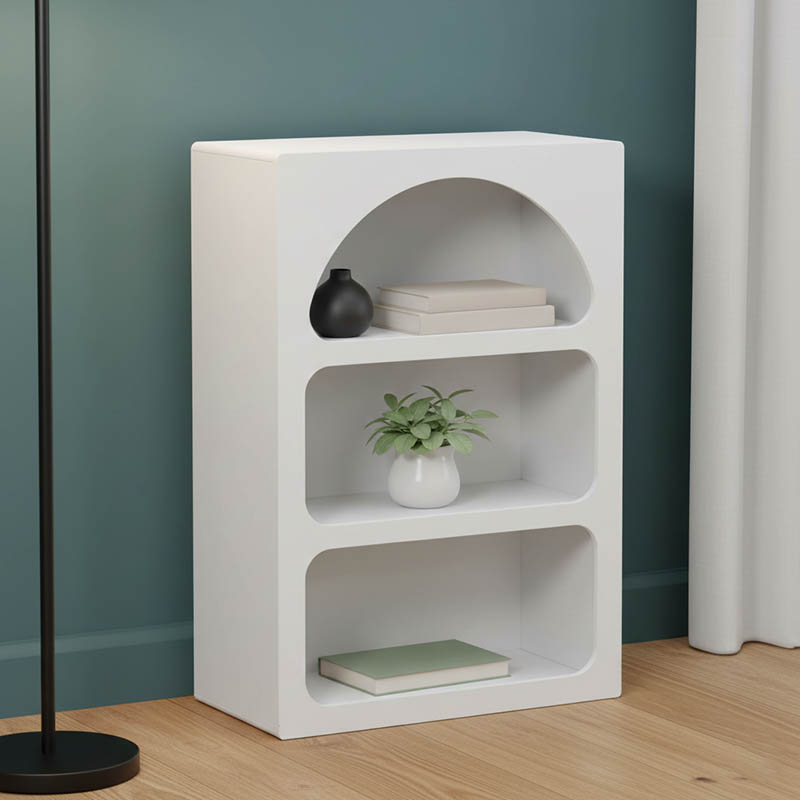 Bibliotekë Emersi pakoworld mdf në ngjyrë të bardhë 70x35x100cm