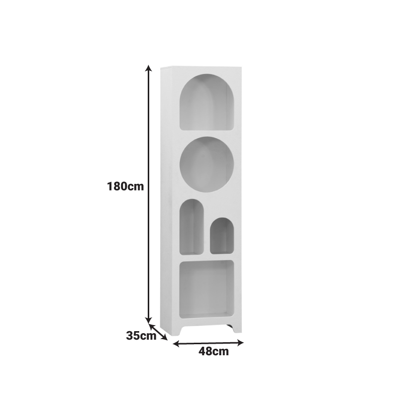 Bibliotekë Emersi pakoworld mdf në ngjyrë të bardhë 48x35x180cm