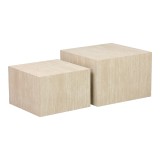Set tavolinash kafeje 2 copë Coffina pakoworld mdf me pamje travertini