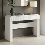 Tavolinë konsolë Zaplen pakoworld mdf në ngjyrë të bardhë 110x38x75cm
