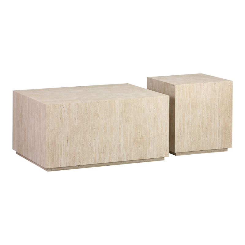 Set tavolinash kafeje 2 copë Sandu pakoworld mdf me pamje travertini
