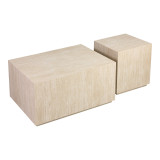Set tavolinash kafeje 2 copë Sandu pakoworld mdf me pamje travertini