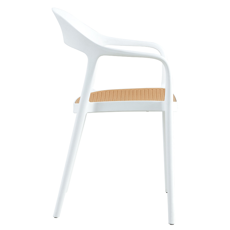 Fotel Ember pakoworld me mbrojtje UV PP bezhë-e bardhë 52.5x56.5x81cm