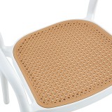 Fotel Ember pakoworld me mbrojtje UV PP bezhë-e bardhë 52.5x56.5x81cm