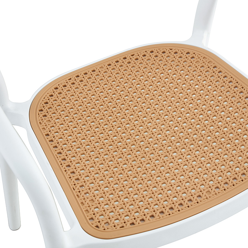 Fotel Ember pakoworld me mbrojtje UV PP bezhë-e bardhë 52.5x56.5x81cm