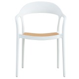 Fotel Ember pakoworld me mbrojtje UV PP bezhë-e bardhë 52.5x56.5x81cm