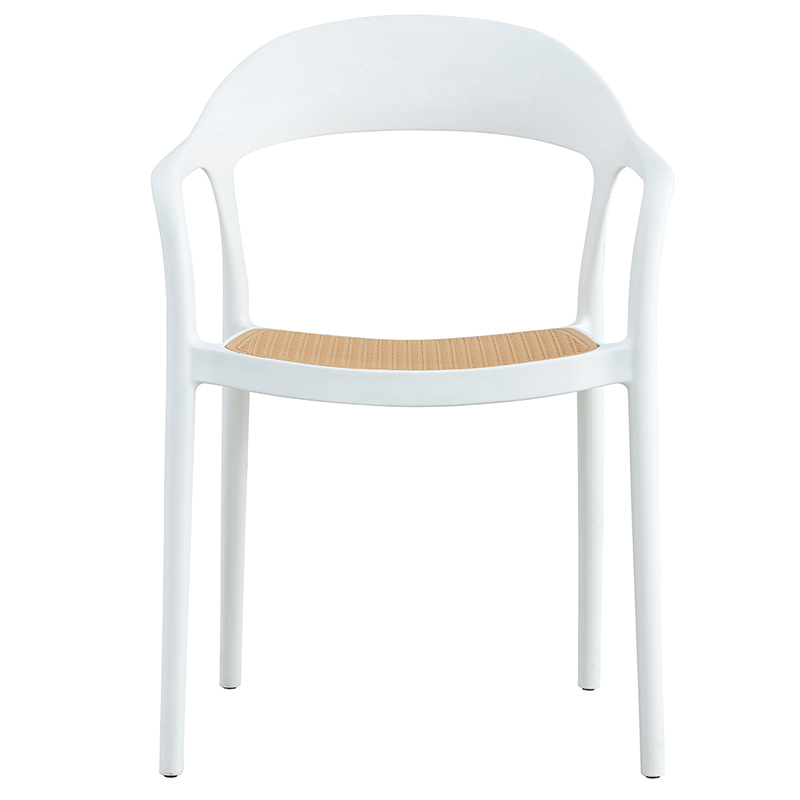 Fotel Ember pakoworld me mbrojtje UV PP bezhë-e bardhë 52.5x56.5x81cm