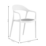 Fotel Ember pakoworld me mbrojtje UV PP bezhë-e bardhë 52.5x56.5x81cm