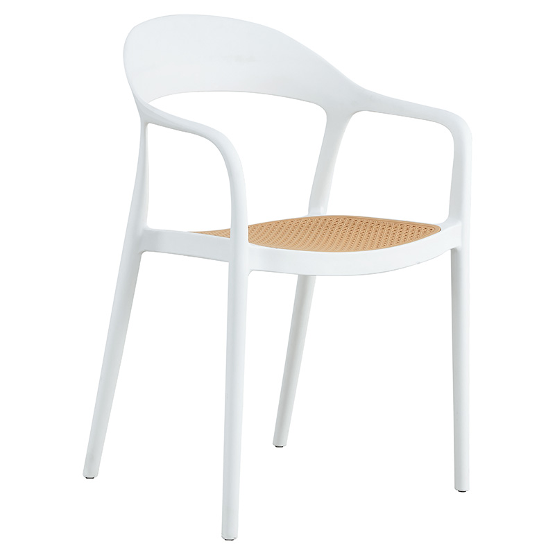 Fotel Ember pakoworld me mbrojtje UV PP bezhë-e bardhë 52.5x56.5x81cm