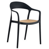 Fotel Ember pakoworld me mbrojtje UV PP bezhë-e zezë 52.5x56.5x81cm
