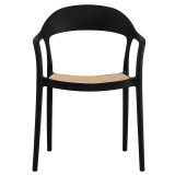 Fotel Ember pakoworld me mbrojtje UV PP bezhë-e zezë 52.5x56.5x81cm