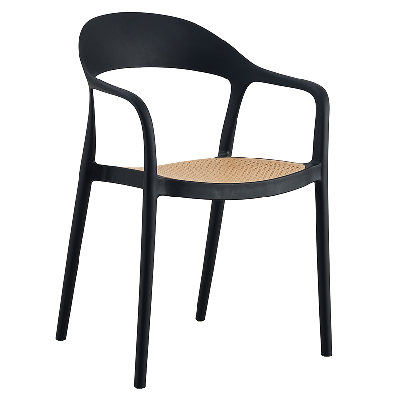 Fotel Ember pakoworld me mbrojtje UV PP bezhë-e zezë 52.5x56.5x81cm