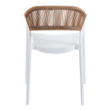 Fotel i palosshëm Ankara pakoworld pp në ngjyrë të bardhë dhe rattan pe në ngjyrë natyrale 54x55.5x77cm