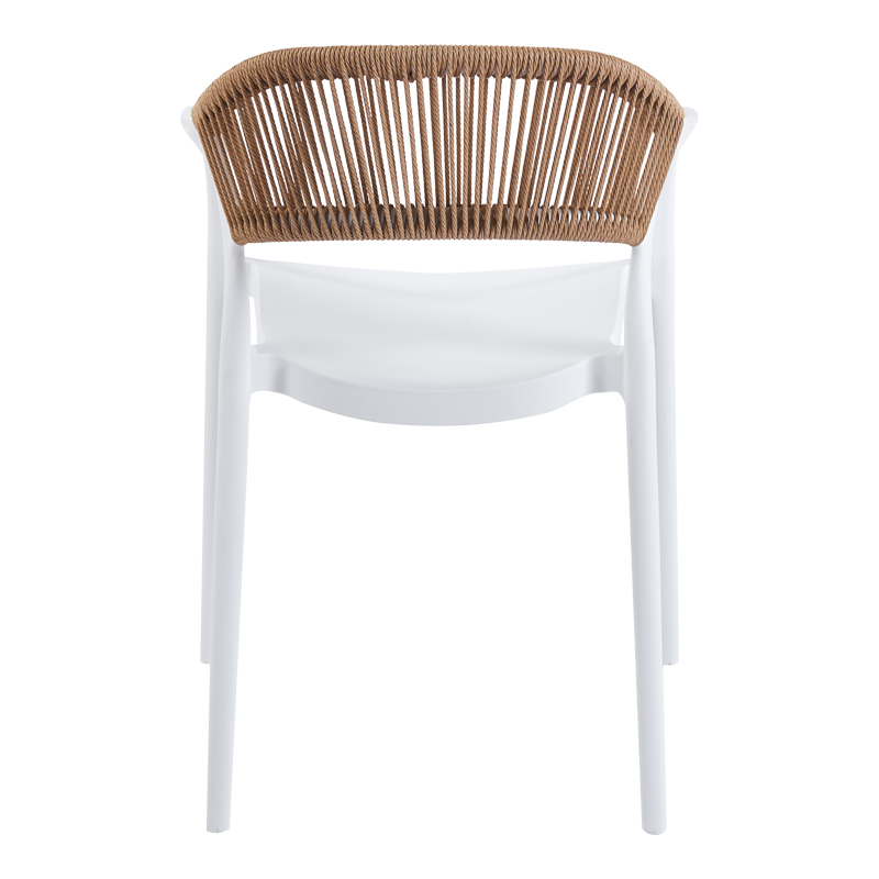 Fotel i palosshëm Ankara pakoworld pp në ngjyrë të bardhë dhe rattan pe në ngjyrë natyrale 54x55.5x77cm