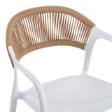 Fotel i palosshëm Ankara pakoworld pp në ngjyrë të bardhë dhe rattan pe në ngjyrë natyrale 54x55.5x77cm
