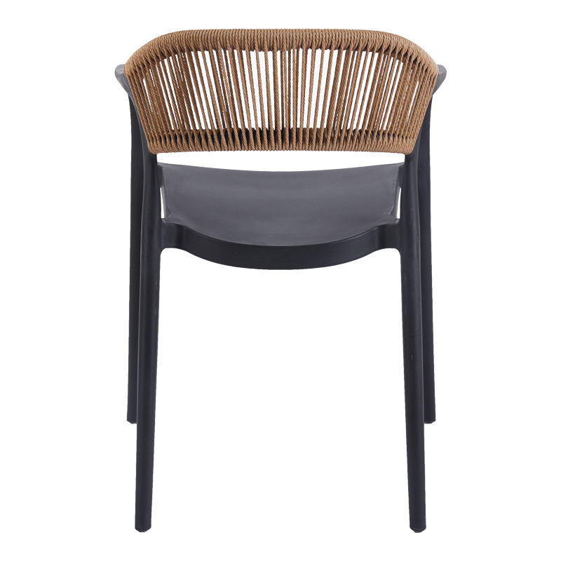Fotel i palosshëm Ankara pakoworld pp në ngjyrë të zezë dhe rattan pe në ngjyrë natyrale 54x55.5x77cm