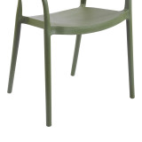 Fotel i grumbullueshëm Ankara pakoworld pp në ngjyrë jeshile ulliri dhe rattan pe në ngjyrë natyrale 54x55.5x77cm