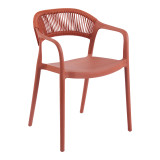 Fotel i palosshëm Ankara pakoworld pp në ngjyrë terrakote pe rattan 54x55.5x77cm