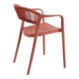 Fotel i palosshëm Ankara pakoworld pp në ngjyrë terrakote pe rattan 54x55.5x77cm