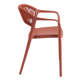 Fotel i palosshëm Ankara pakoworld pp në ngjyrë terrakote pe rattan 54x55.5x77cm