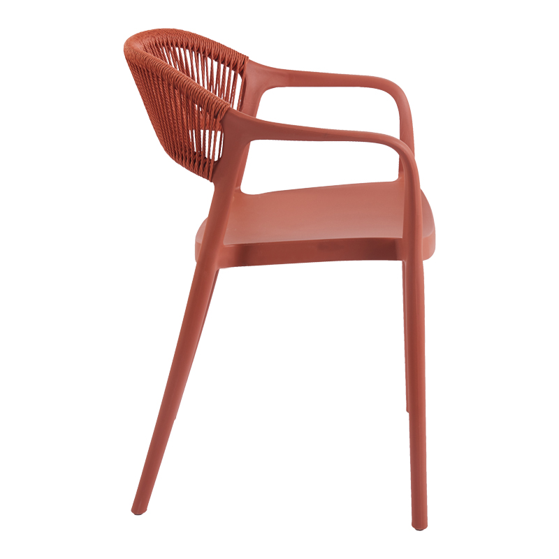 Fotel i palosshëm Ankara pakoworld pp në ngjyrë terrakote pe rattan 54x55.5x77cm
