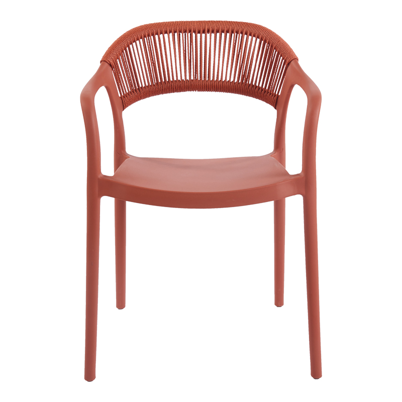 Fotel i palosshëm Ankara pakoworld pp në ngjyrë terrakote pe rattan 54x55.5x77cm