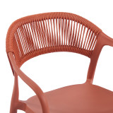 Fotel i palosshëm Ankara pakoworld pp në ngjyrë terrakote pe rattan 54x55.5x77cm