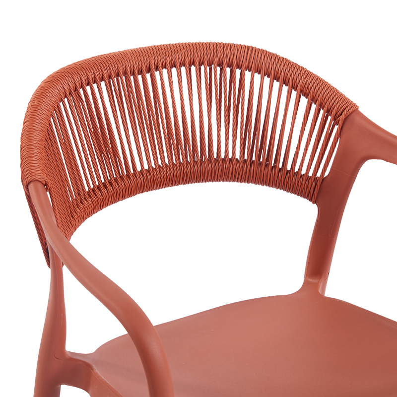 Fotel i palosshëm Ankara pakoworld pp në ngjyrë terrakote pe rattan 54x55.5x77cm