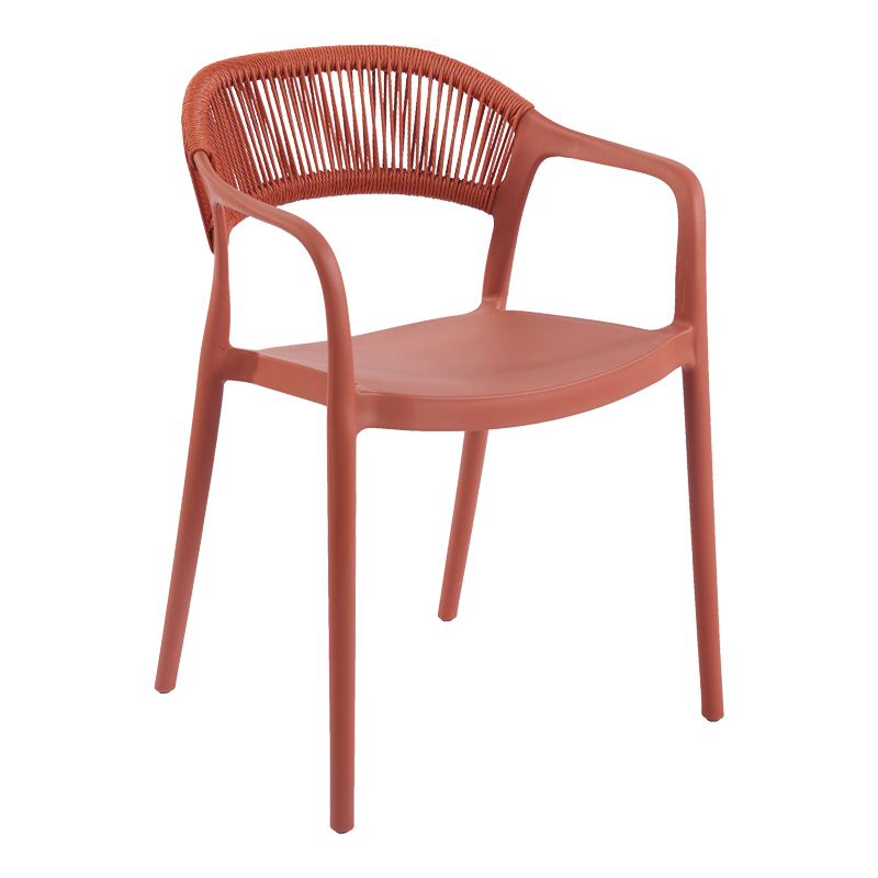 Fotel i palosshëm Ankara pakoworld pp në ngjyrë terrakote pe rattan 54x55.5x77cm