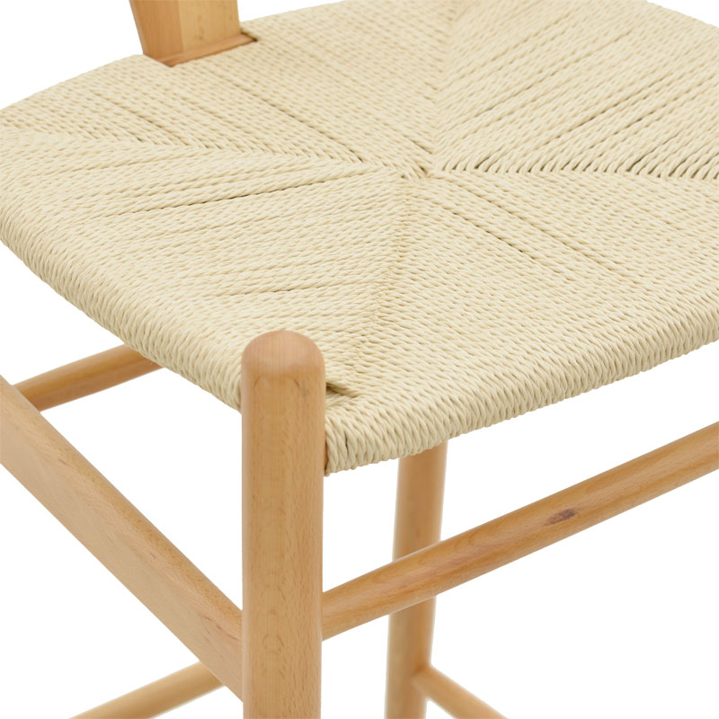 Stol bari Wishbone pakoworld dru ahu natyral-litar natyral 53x54x107cm