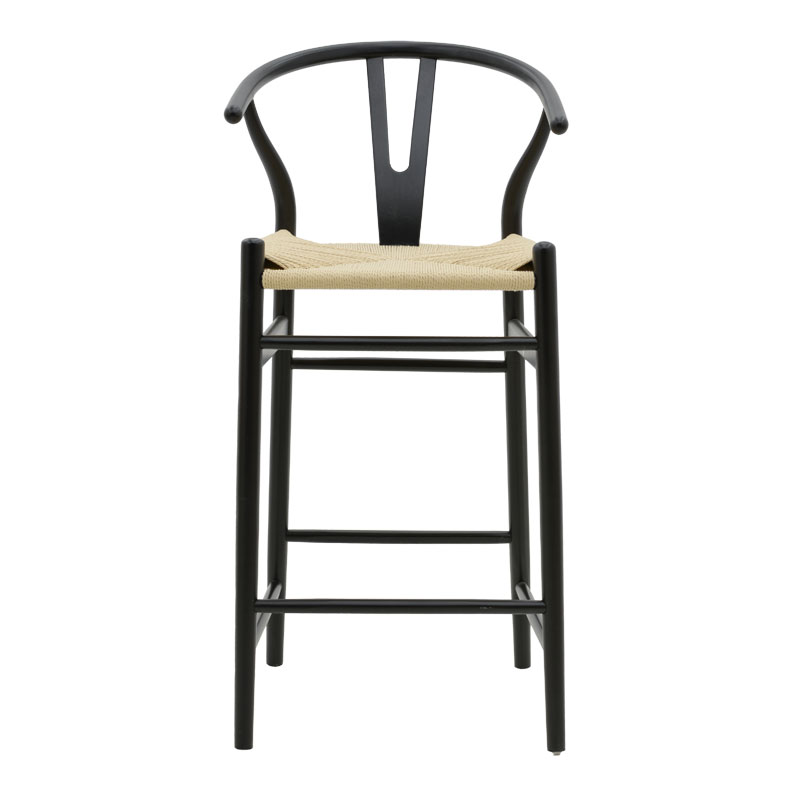 Stol bari Wishbone pakoworld dru ahu i zi-litar natyral 53x54x107cm