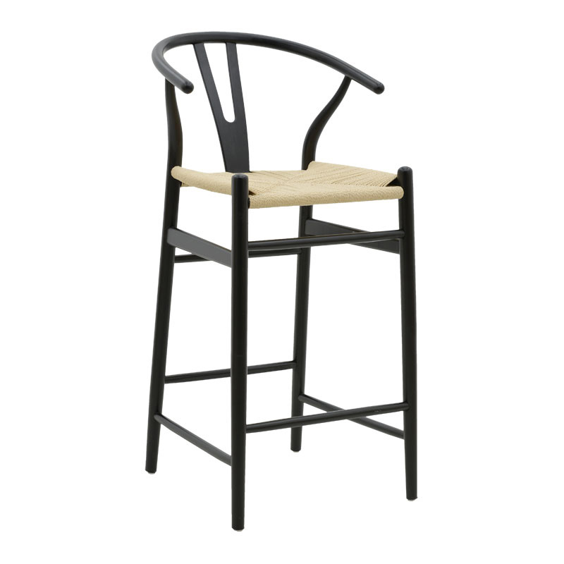 Stol bari Wishbone pakoworld dru ahu i zi-litar natyral 53x54x107cm
