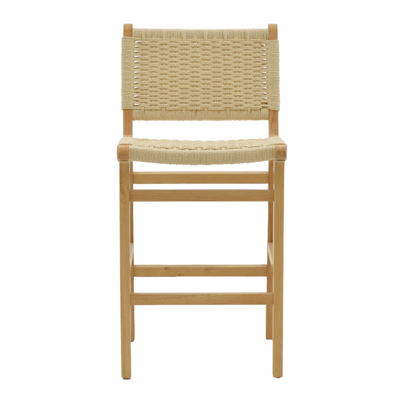Stol bari Julien pakoworld dru gome natyral-litar natyral 45x46x95cm