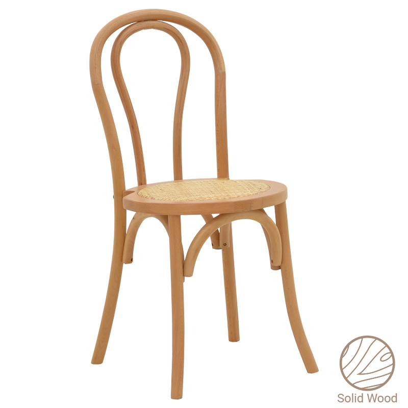 Karrige e palosshme Vienna Azhel pakoworld dru ahu natyral-ndenjëse rattan natyral 41x50x89cm
