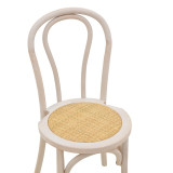 Karrige e palosshme Vienna Azhel pakoworld dru ahu i larë në të bardhë-ndënjesje rattan natyral 41x50x89cm