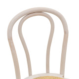 Karrige e palosshme Vienna Azhel pakoworld dru ahu i larë në të bardhë-ndënjesje rattan natyral 41x50x89cm