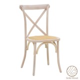 Karrige Dylon pakoworld e palosshme dru ahu i larë me të bardhë-rattan ndenjëse natyrale 48x52x89cm