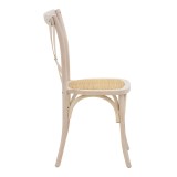 Karrige Dylon pakoworld e palosshme dru ahu i larë me të bardhë-rattan ndenjëse natyrale 48x52x89cm