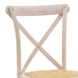 Karrige Dylon pakoworld e palosshme dru ahu i larë me të bardhë-rattan ndenjëse natyrale 48x52x89cm