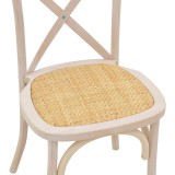 Karrige Dylon pakoworld e palosshme dru ahu i larë me të bardhë-rattan ndenjëse natyrale 48x52x89cm