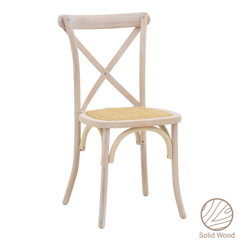 Karrige Dylon pakoworld e palosshme dru ahu i larë me të bardhë-rattan ndenjëse natyrale 48x52x89cm