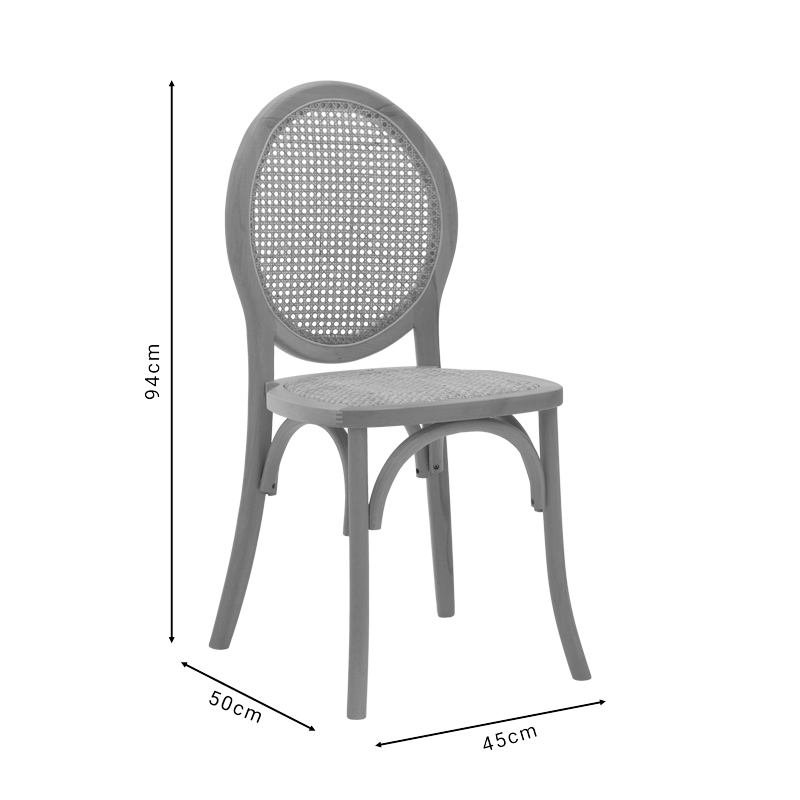 Karrige e palosshme Camil pakoworld dru ahu natyral-rattan natyral 45x50x94cm